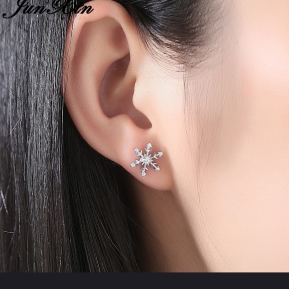 Jewelry - ❄❄Gorgeous CZ Snowflake earrings❄❄